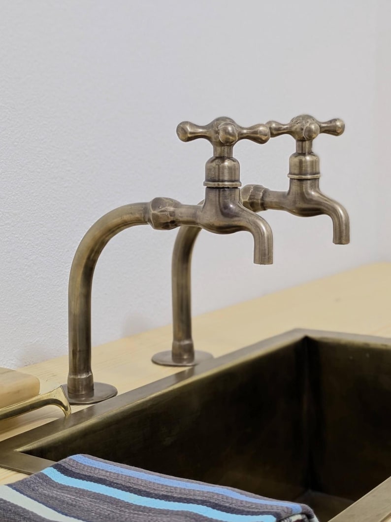 Copper Alchemy: Handcrafted Rustic Verdigris Arch Faucet