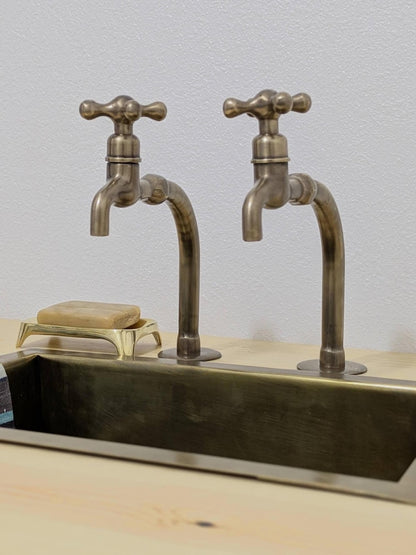 Copper Alchemy: Handcrafted Rustic Verdigris Arch Faucet