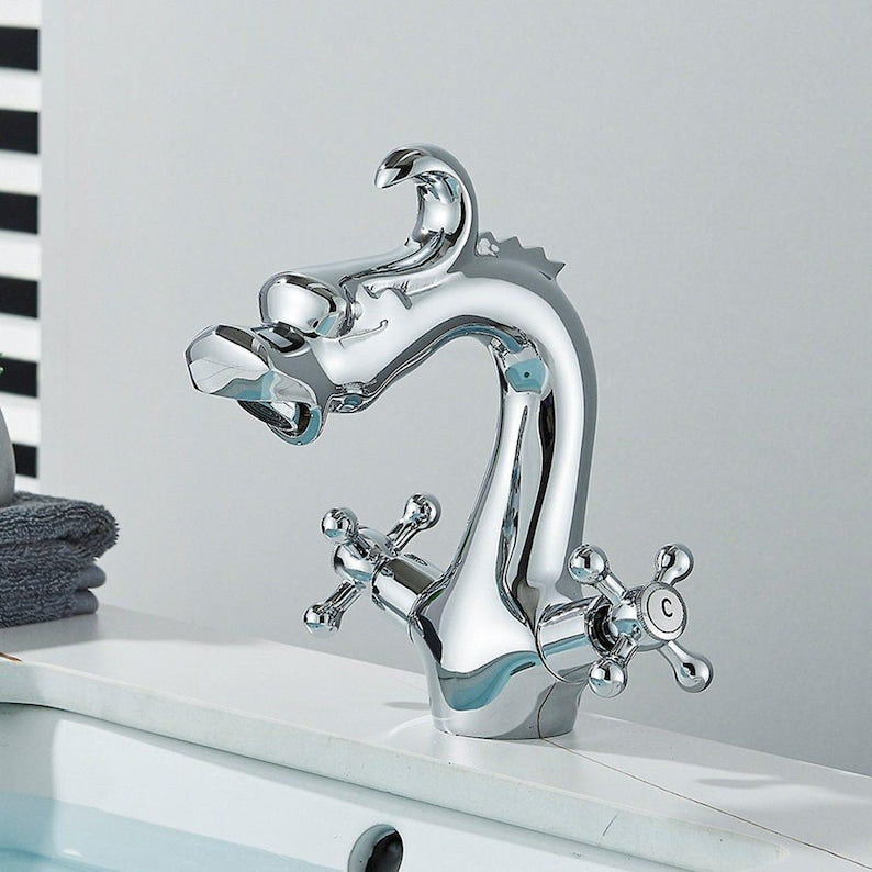 Handcrafted Antique Brass Mythical Faucet