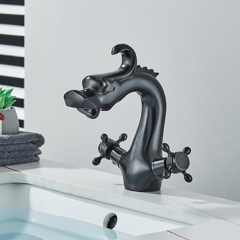 Handcrafted Antique Brass Mythical Faucet