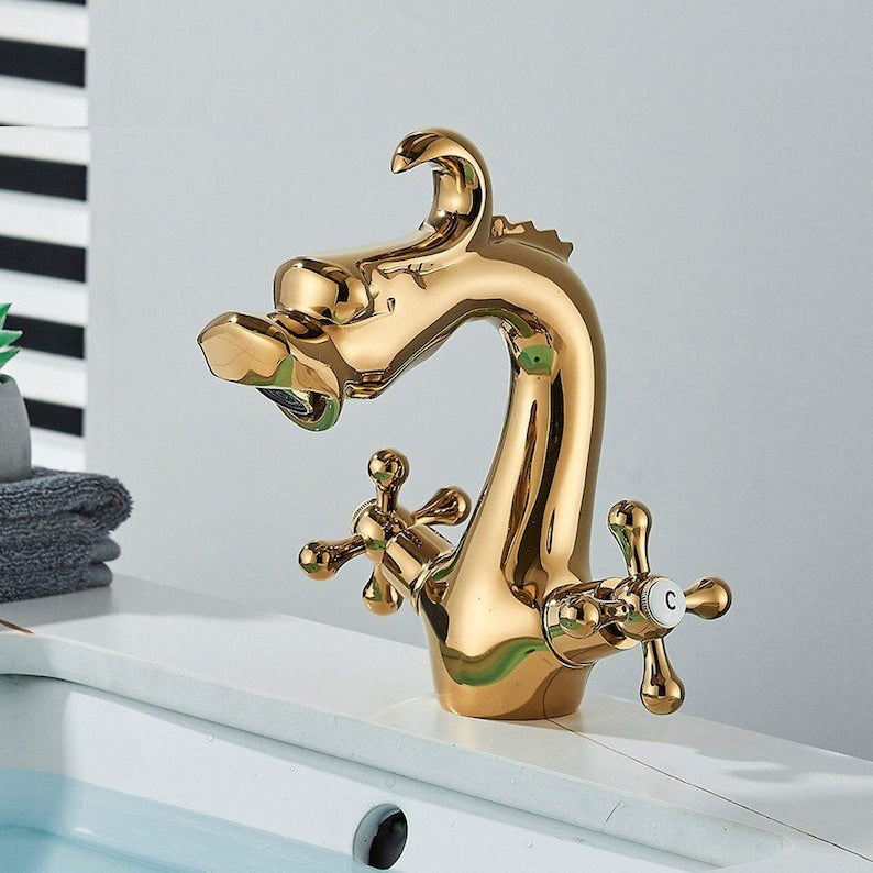 Handcrafted Antique Brass Mythical Faucet
