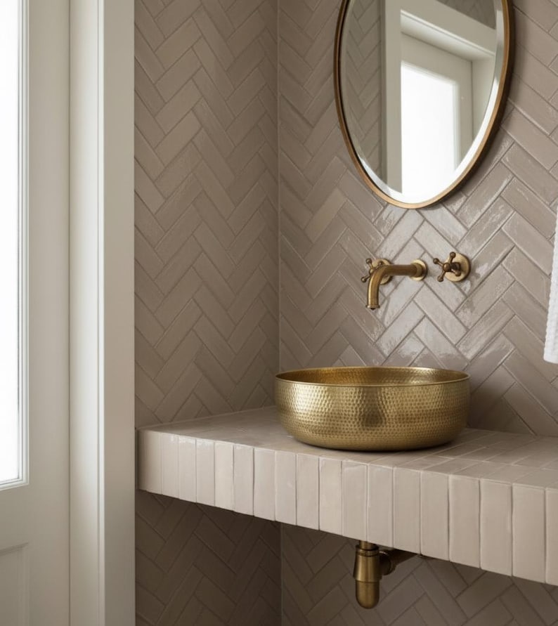 Artisanal Hammered Brass Sink