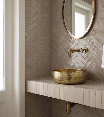 Artisanal Hammered Brass Sink