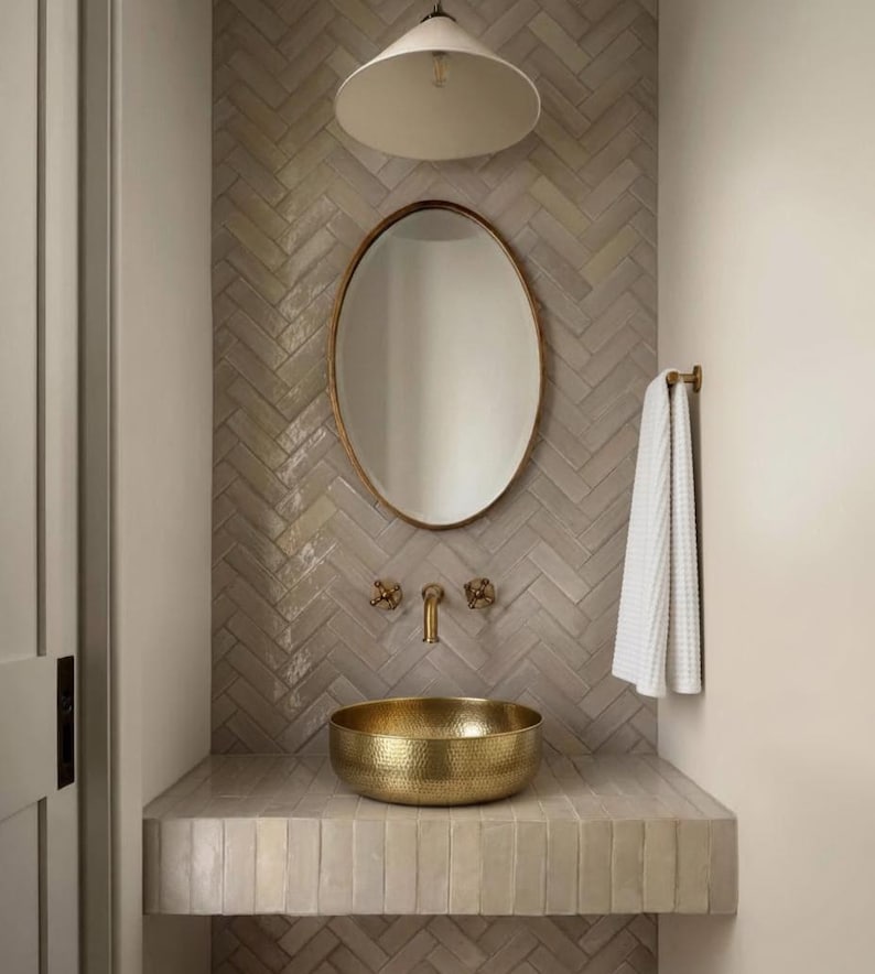 Artisanal Hammered Brass Sink