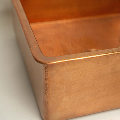 Artisan Hand-Hammered Square Copper Prep Sink