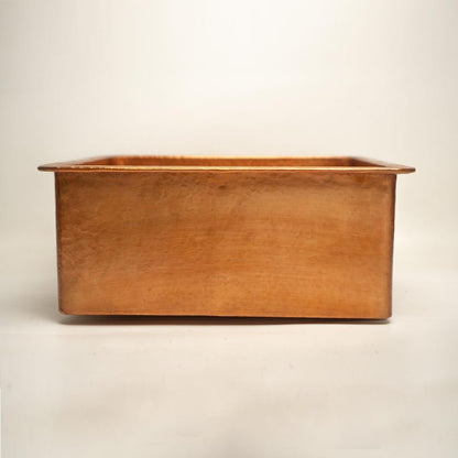 Artisan Hand-Hammered Square Copper Prep Sink