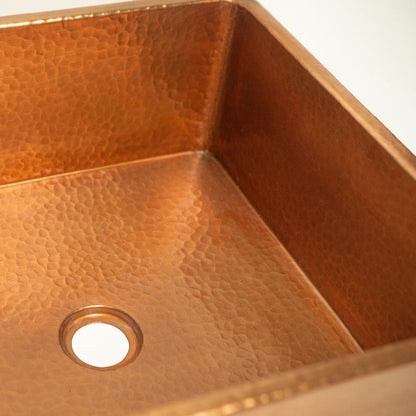 Artisan Hand-Hammered Square Copper Prep Sink