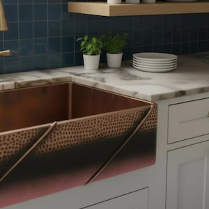 Artisan Hand-Hammered Brass Workstation Sink with Integrated Drainboard