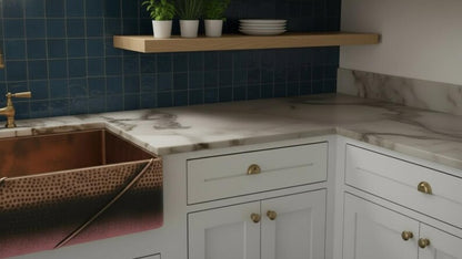 Artisan Hand-Hammered Brass Workstation Sink with Integrated Drainboard
