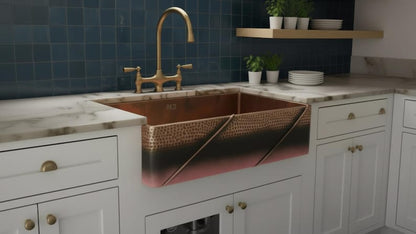 Artisan Hand-Hammered Brass Workstation Sink with Integrated Drainboard