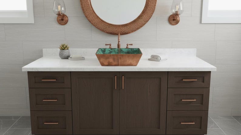 Artisan Hand-Hammered Square Copper Vessel Sink