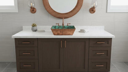 Artisan Hand-Hammered Square Copper Vessel Sink