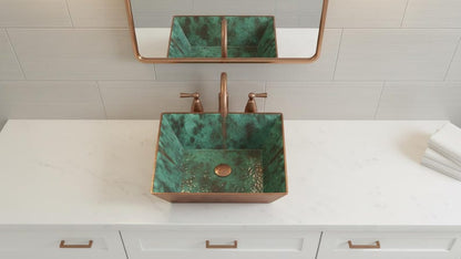 Artisan Hand-Hammered Square Copper Vessel Sink