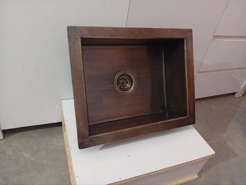 Handcrafted Antique Copper Bar Sink