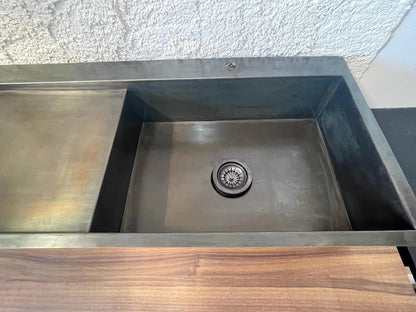 Artisan Brass Workstation Sink with Integrated Drainboard
