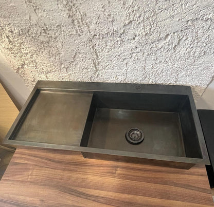 Artisan Brass Workstation Sink with Integrated Drainboard