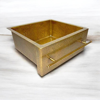 Artisan Brass Farmhouse Sink with Integrated Towel Bar