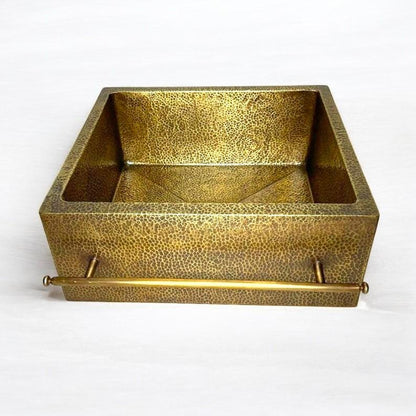 Artisan Brass Farmhouse Sink with Integrated Towel Bar