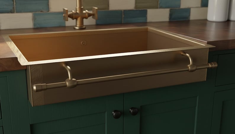 Artisan Brass Farmhouse Sink with Dual