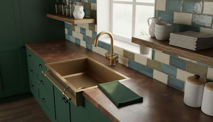 Artisan Brass Farmhouse Sink with Dual