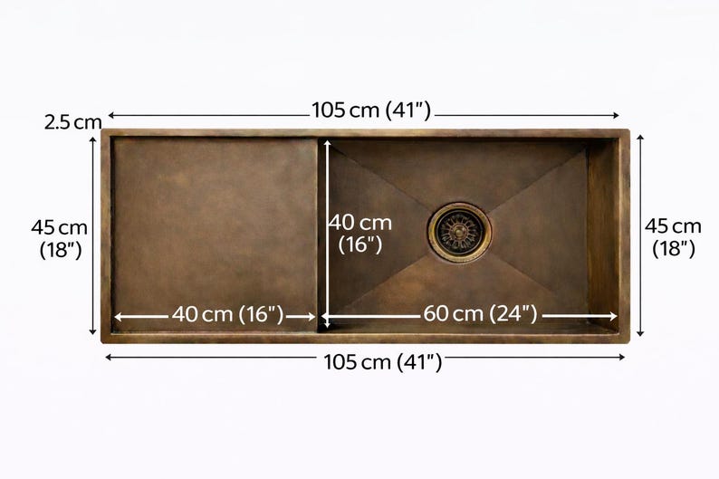 Handcrafted Brass Workstation Sink with Built-in Drainboard