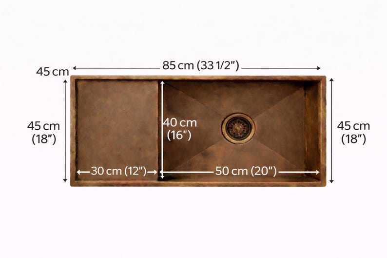Handcrafted Brass Workstation Sink with Built-in Drainboard