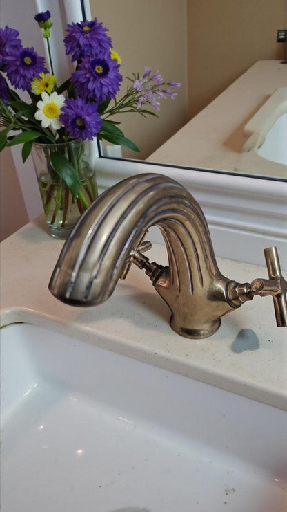 Ribbed Artisan Brass Mono Mixer