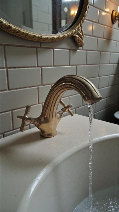 Ribbed Artisan Brass Mono Mixer