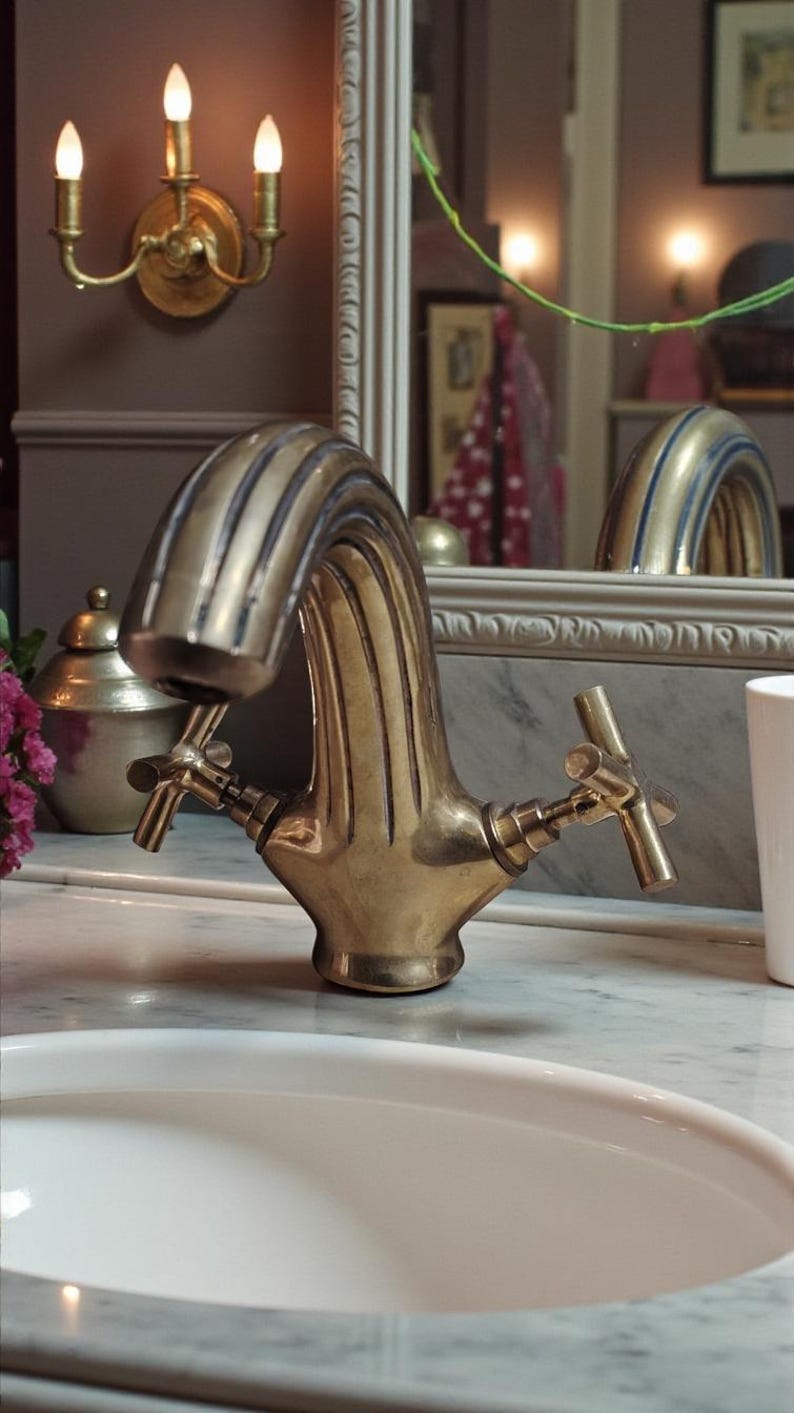Ribbed Artisan Brass Mono Mixer