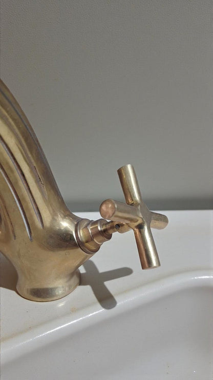 Ribbed Artisan Brass Mono Mixer