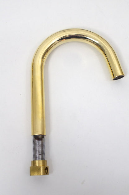 Handcrafted Polished Brass Gooseneck Faucet Set