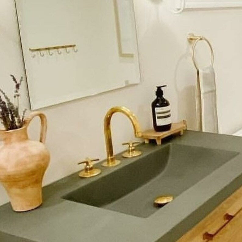Handcrafted Polished Brass Gooseneck Faucet Set
