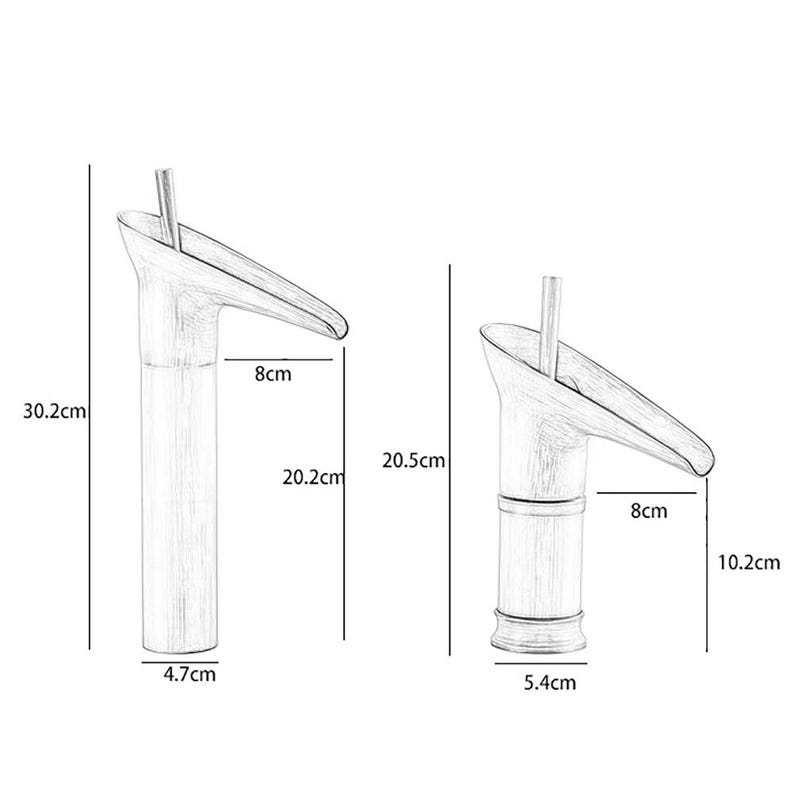 Handcrafted Brushed Brass Waterfall Faucet