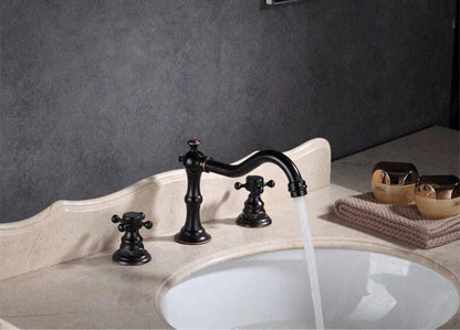 Handcrafted Bamboo-Style Brass Faucet Set
