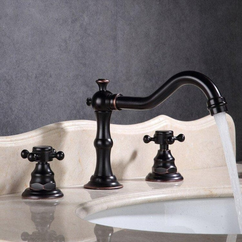 Handcrafted Bamboo-Style Brass Faucet Set