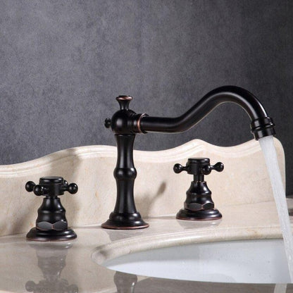 Handcrafted Bamboo-Style Brass Faucet Set