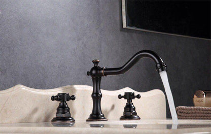 Handcrafted Bamboo-Style Brass Faucet Set
