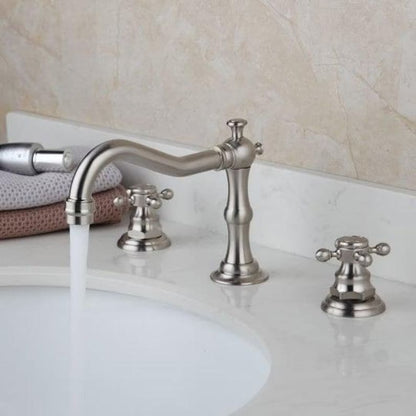 Handcrafted Bamboo-Style Brass Faucet Set
