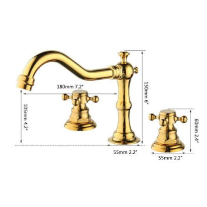 Handcrafted Bamboo-Style Brass Faucet Set