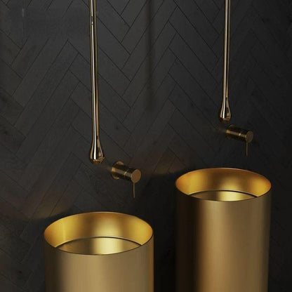&nbsp;Ultra-Minimalist Ceiling-Mounted Brushed Gold Faucet