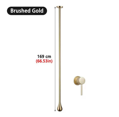 &nbsp;Ultra-Minimalist Ceiling-Mounted Brushed Gold Faucet