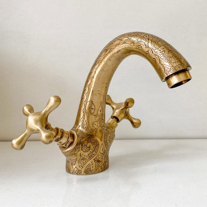Hand-Engraved Moroccan Brass Mono Mixer