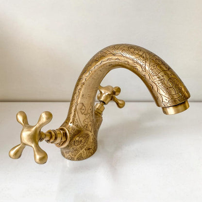 Hand-Engraved Moroccan Brass Mono Mixer