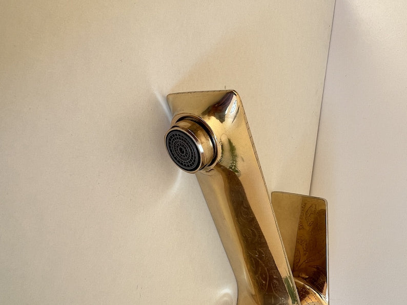 Hand-Engraved Tall Brass Mono Mixer