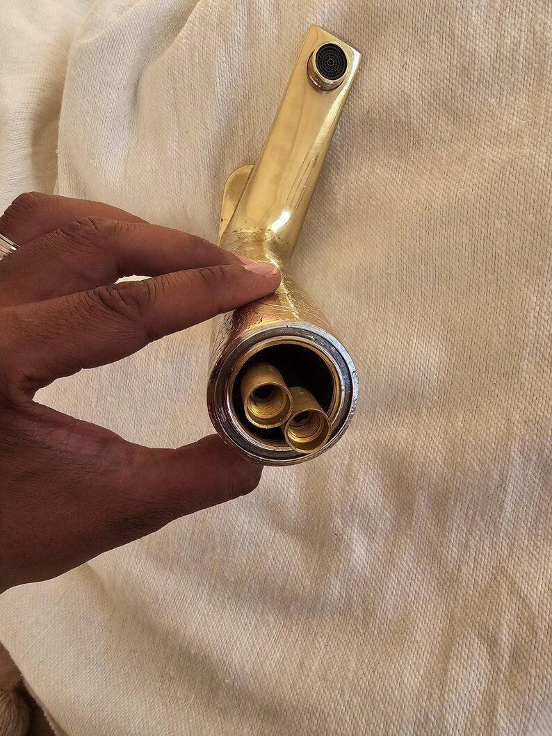 Hand-Engraved Tall Brass Mono Mixer