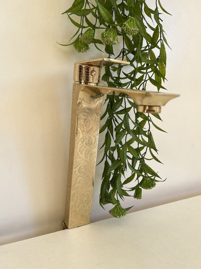 Hand-Engraved Tall Brass Mono Mixer