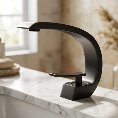 Modern Brushed Gold Swan Neck Faucet