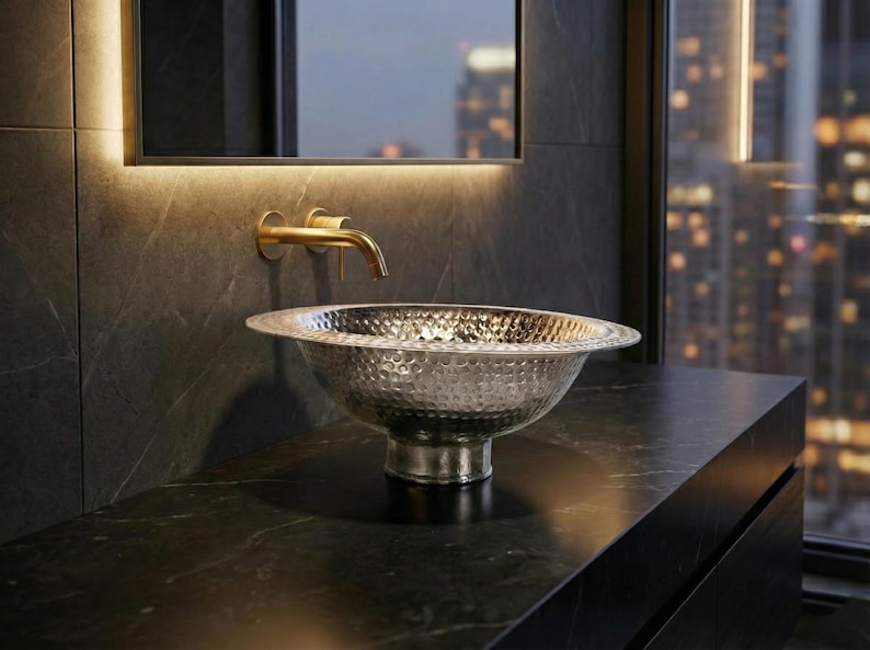 Gemini said Hand-Hammered Moroccan Brass Sink