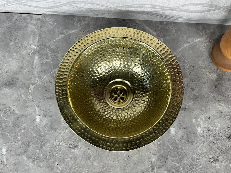 Gemini said Hand-Hammered Moroccan Brass Sink