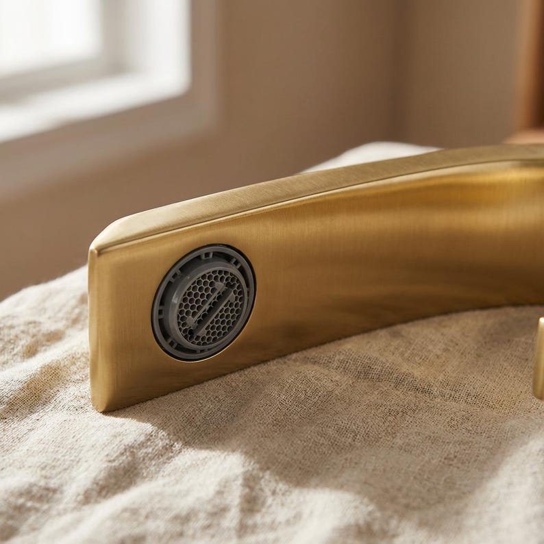 Modern Brushed Gold Swan Neck Faucet